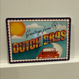 Dutch Bros Vintage Style Postcard sticker